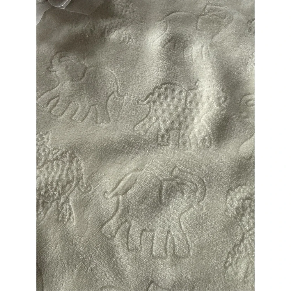 Baby Beth Bazzar Ivory Elephant Embossed Baby Blanket 30